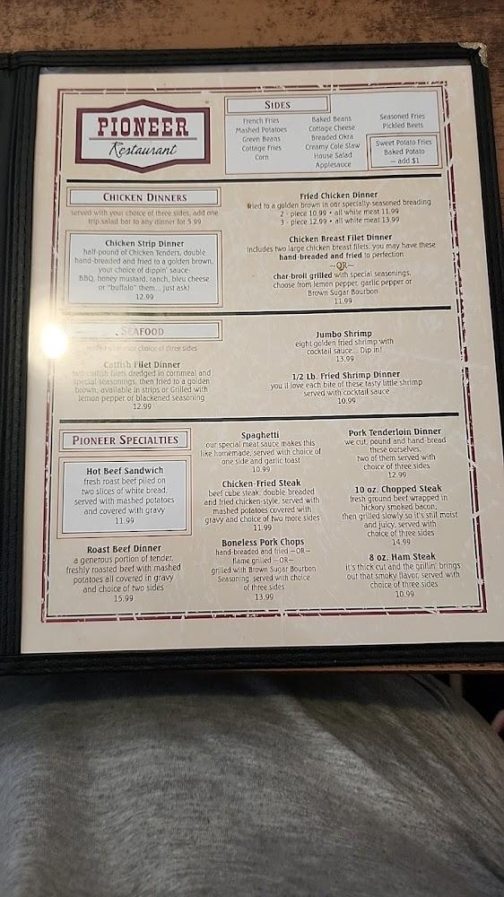 Pioneer Restaurant Menu image 1